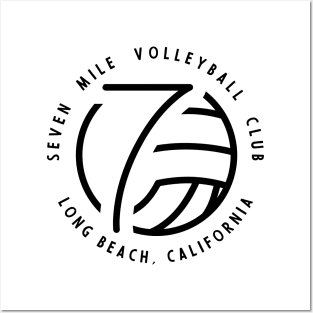 7 Mile Beach Volleyball Club (Black) Posters and Art